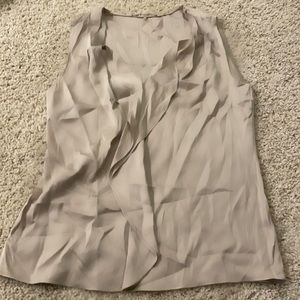 Elie Tahari Beige Silk Sleeveless Top